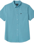 BRIXTON SANDFORD OXFORD S/S WOVEN BUTTON UP BLUE AURA