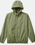 BRIXTON CLAXTON CREST LIGHT WEIGHT ZIP HOOD JACKET OLIVE SURPLUS - The Drive Skateshop