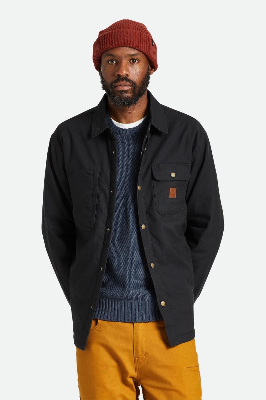 BRIXTON BUILDERS LINED JACKET WASHED BLACK - The Drive Skateshop