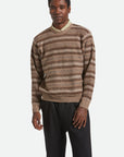 BRIXTON MIDNIGHT CREW SWEATER MULTI NEUTRAL STRIPE