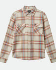 BRIXTON BOWERY L/S FLANNEL WHITE SMOKE/YELLOW/CASA RED - The Drive Skateshop