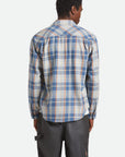 BRIXTON VINTAGE WASH FLANNEL BLUE/SOFT BLUE/ORANGE