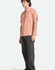 BRIXTON COOLING COMFORT S/S WOVEN BUTTON UP SILVER PINK