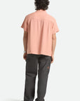 BRIXTON COOLING COMFORT S/S WOVEN BUTTON UP SILVER PINK