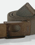 BRIXTON STRETCH WEB BELT OLIVE - The Drive Skateshop