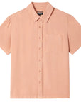 BRIXTON COOLING COMFORT S/S WOVEN BUTTON UP SILVER PINK