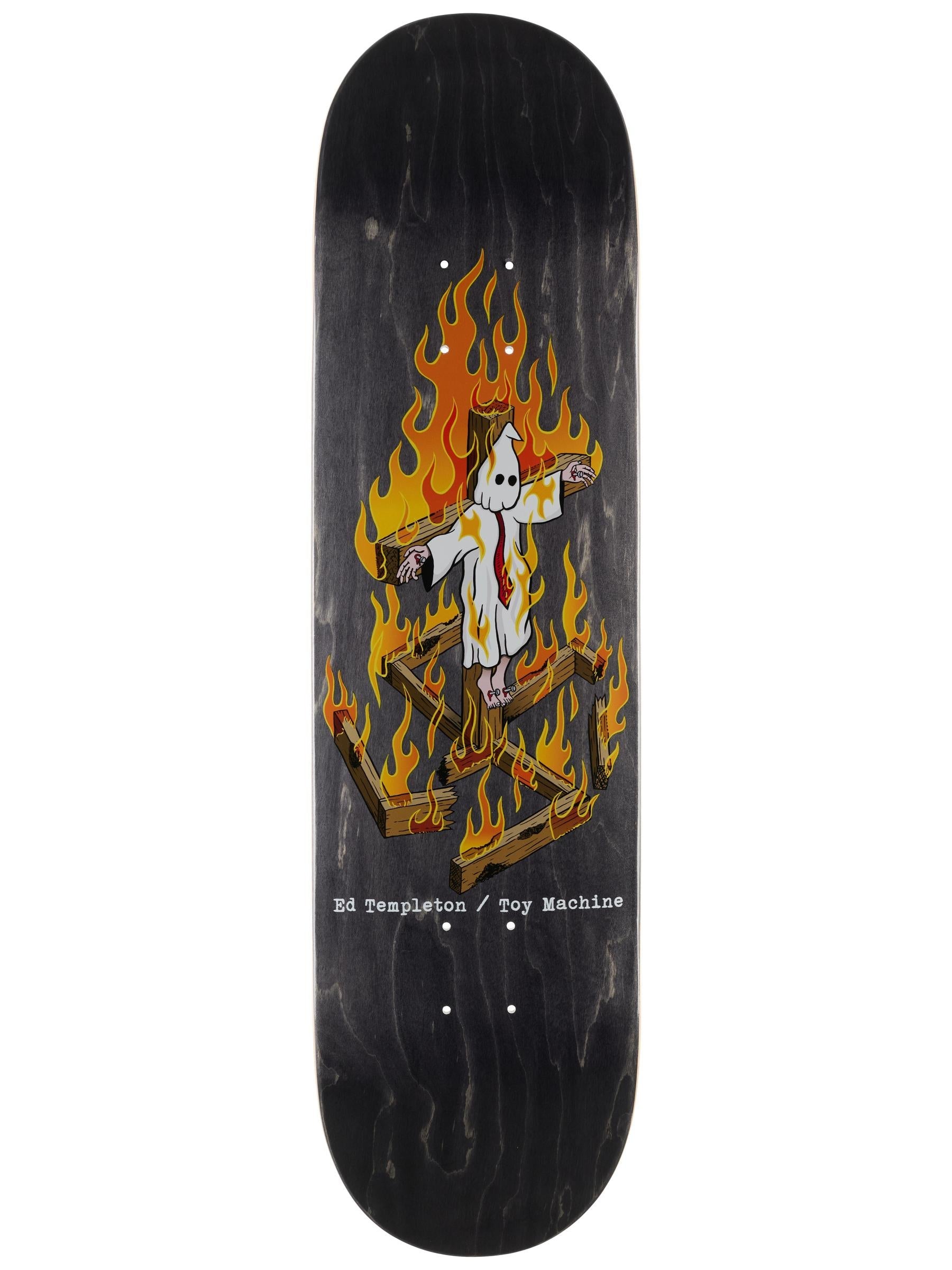 TOY MACHINE DECK CHARRED CROSS BLACK STAIN (8.25