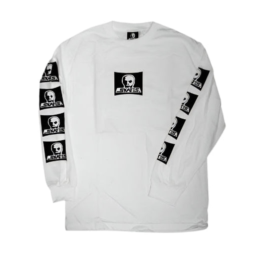 SKULL SKATES SURF BOX LOGO LONGSLEEVE WHITE – The Drive Skateboard