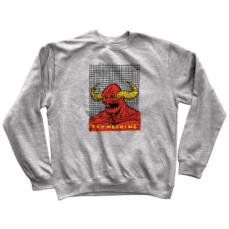 TOY MACHINE WELCOME TO HELL MONSTER CREW HEATHER GREY