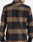 BRIXTON BOWERY L/S FLANNEL HEATHER GREY/CHARCOAL - The Drive Skateshop