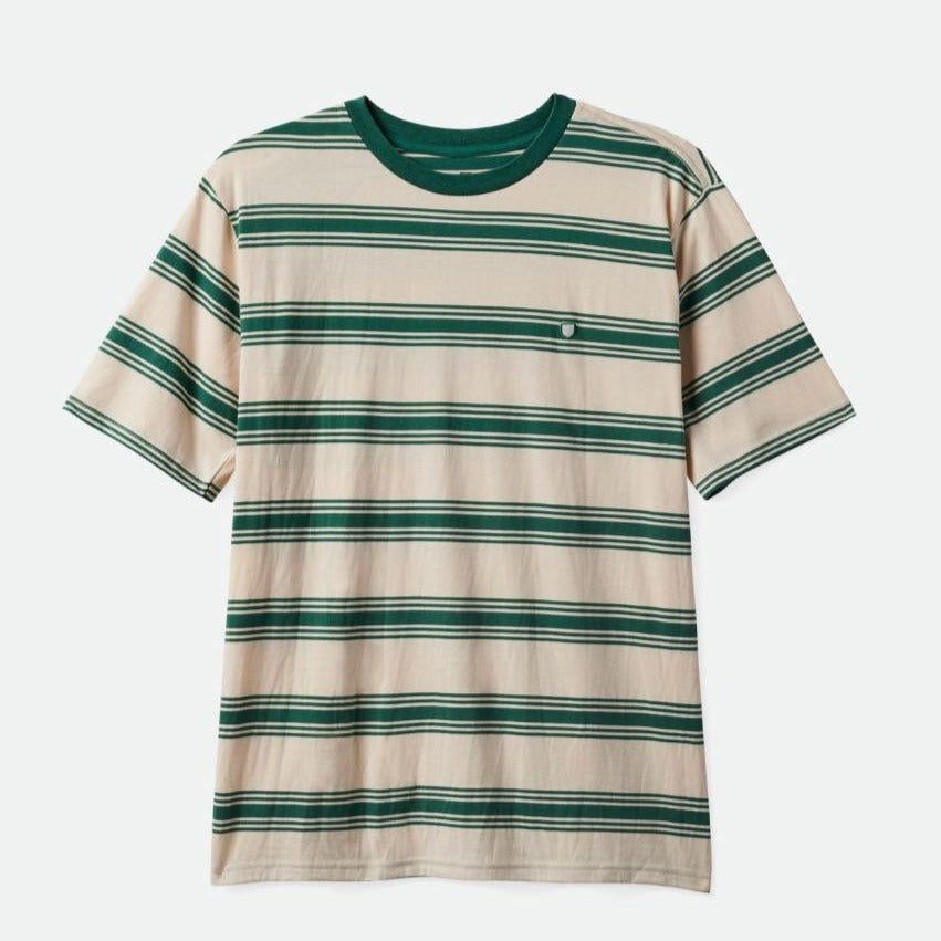 BRIXTON HILT SHEILD S/S KNIT WHITECAP/SPRUCE - The Drive Skateshop