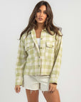 BRIXTON WOMENS BOWERY FLANNEL PEAR/WHITECAP