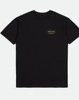 BRIXTON PALMER PROPER TEE BLACK/STRAW/DARK EARTH