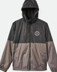 BRIXTON CLAXTON CREST LIGHTWEIGHT ZIP JACKET BLACK/CHARCOAL - The Drive Skateshop