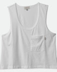 BRIXTON WOMENS CAREFREE POCKET TANK WHITECAP