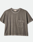 BRIXTON WOMENS CAREFREE OVERSIZED BF POCKET TEE WASHED BLACK