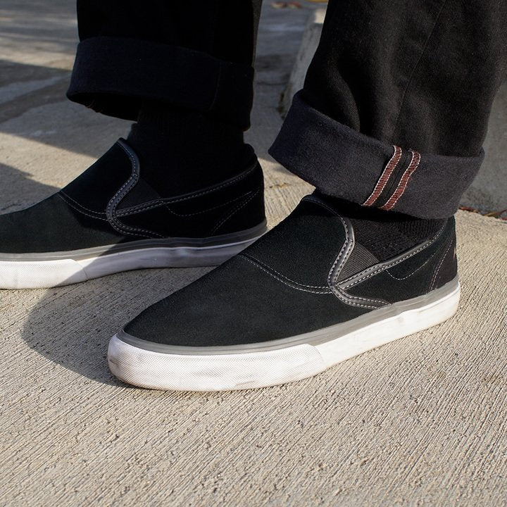 EMERICA WINO G6 SLIP-ON BLACK/WHITE/GOLD - The Drive Skateshop