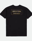 BRIXTON PALMER PROPER TEE BLACK/STRAW/DARK EARTH