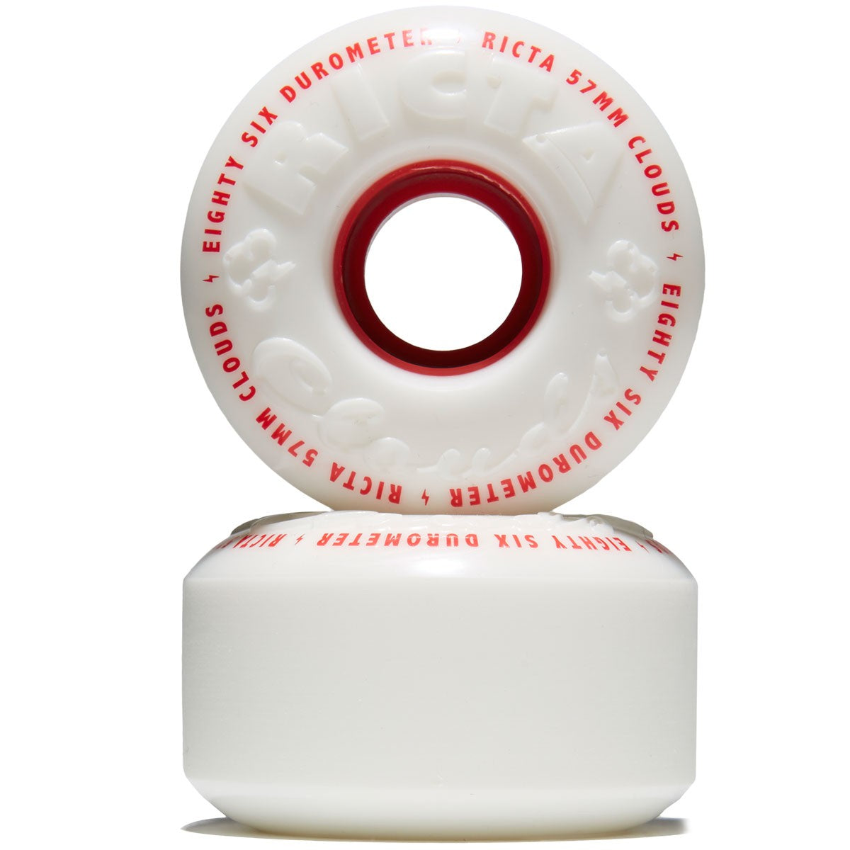 RICTA WHEELS CLOUDS CRUISER WHEELS WHITE 86A (53MM/55MM/57MM) - The Drive Skateshop