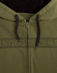 INDEPENDENT ZIP HOOD BAR STITCH OLIVE