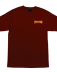 SANTA CRUZ X THRASHER FLAME DOT T-SHIRT BURGUNDY