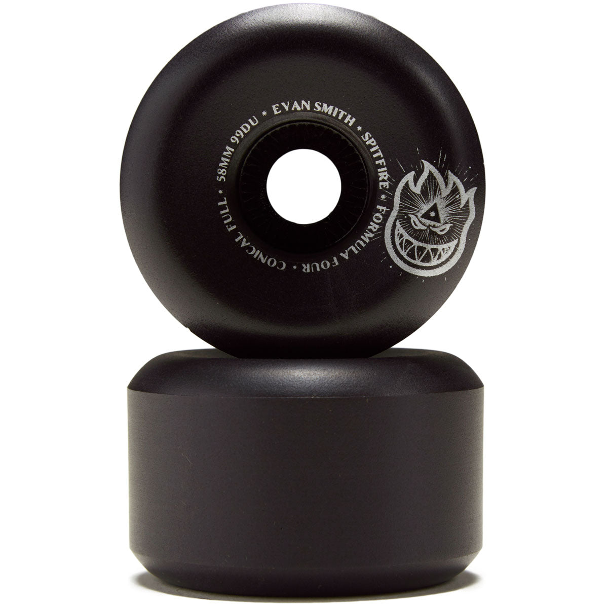 SPITFIRE WHEELS FORMULA FOUR EVAN SMITH VISIONS CONICAL FULL BLACK 99A  (58MM)