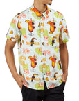 HAPPY HOUR S/S BUTTON UP SHIRT BLUE - TIKI ROOM - The Drive Skateshop