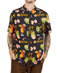 HAPPY HOUR S/S BUTTON UP SHIRT BLACK - TIKI ROOM - The Drive Skateshop