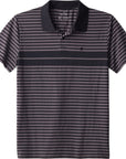 BRIXTON SHIELD STRIPE S/S POLO X KNIT - BLACK/CHARCOAL - The Drive Skateshop