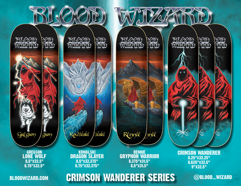スケートボード BLOOD WIZARD KOWALSKI 8.5x32.25 WB14.375 BLOOD WIZARD DECK - KOWALSKI DRAGON SLAYER (8.5