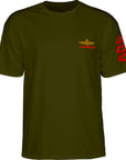 POWELL PERALTA BONES BRIGADE SERIES 15 BOMBER TEE GREEN MILITARY