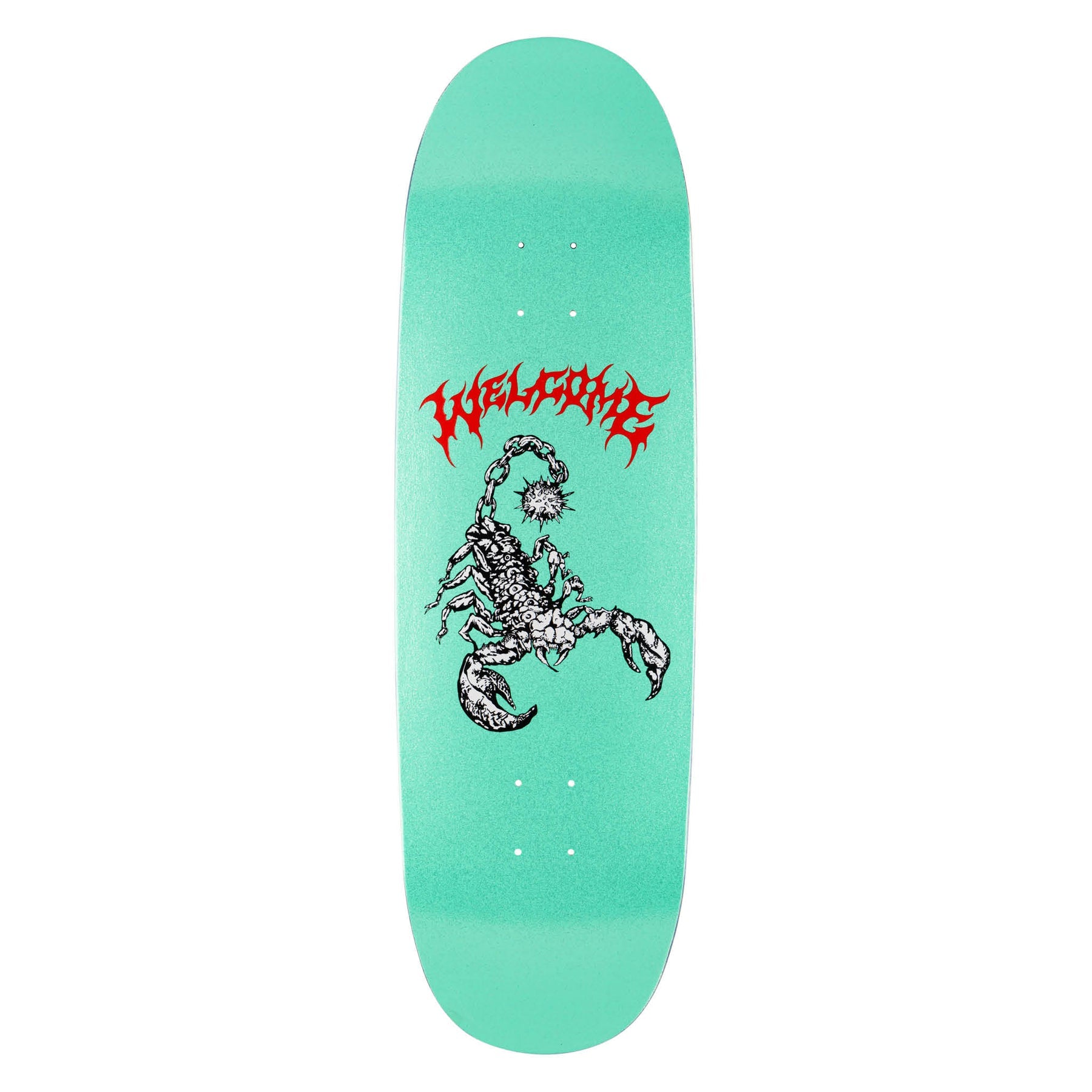 WELCOME DECK MACE TEAL GLITTER (9")