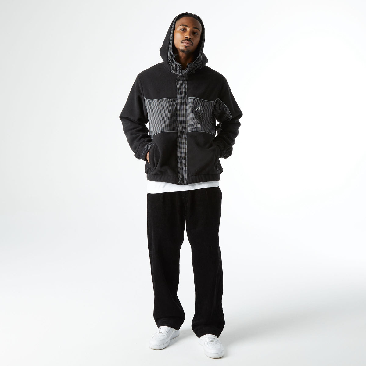 HUF NAULS FLEECE POLAR JACKET BLACK