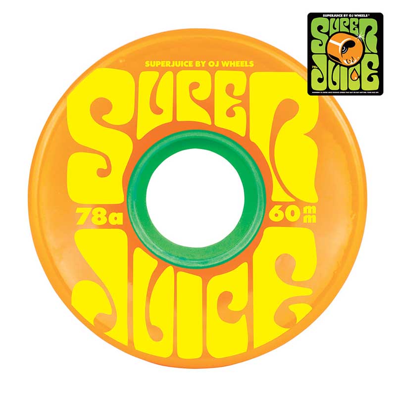 OJ WHEELS SUPER JUICE CRUISER WHEELS CITRUS 78A (60MM) - The Drive Skateshop