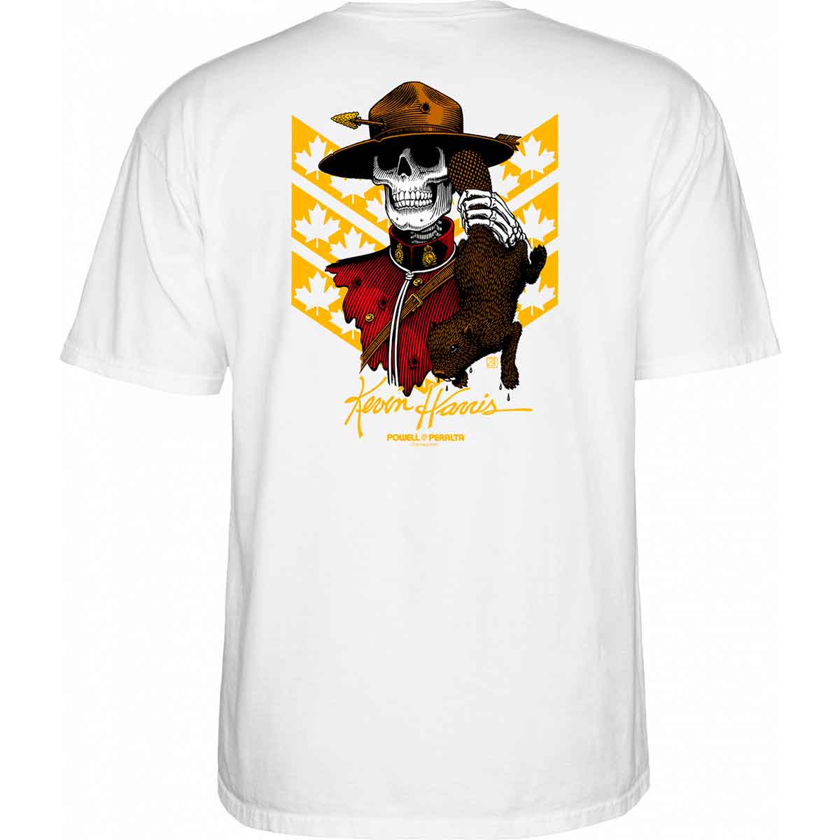 POWELL-PERALTA T-SHIRT KEVIN HARRIS MOUNTIE WHITE – The Drive
