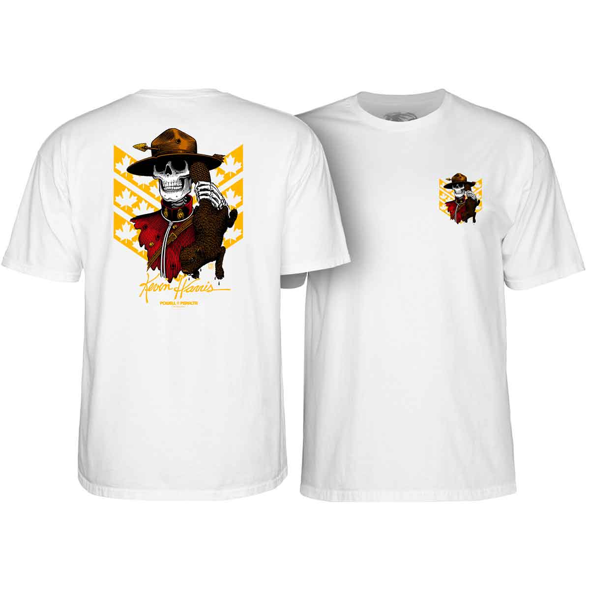 POWELL-PERALTA T-SHIRT KEVIN HARRIS MOUNTIE WHITE – The Drive