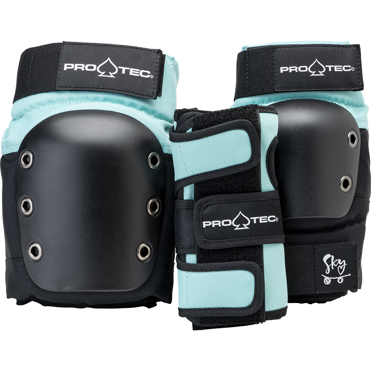PRO-TEC - JUNIOR 3-PACK PAD SET BLACK/BLUE - The Drive Skateshop