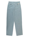 THEORIES BELVEDERE PLEATED DENIM TROUSERS LIGHT WASH BLUE