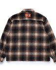 TOY MACHINE JAPAN SECT EYE PATCH PLAID CHECK ZIP JACKET BROWN