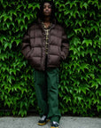 THEORIES BRICK PUFFER JACKET CHOCOLATE