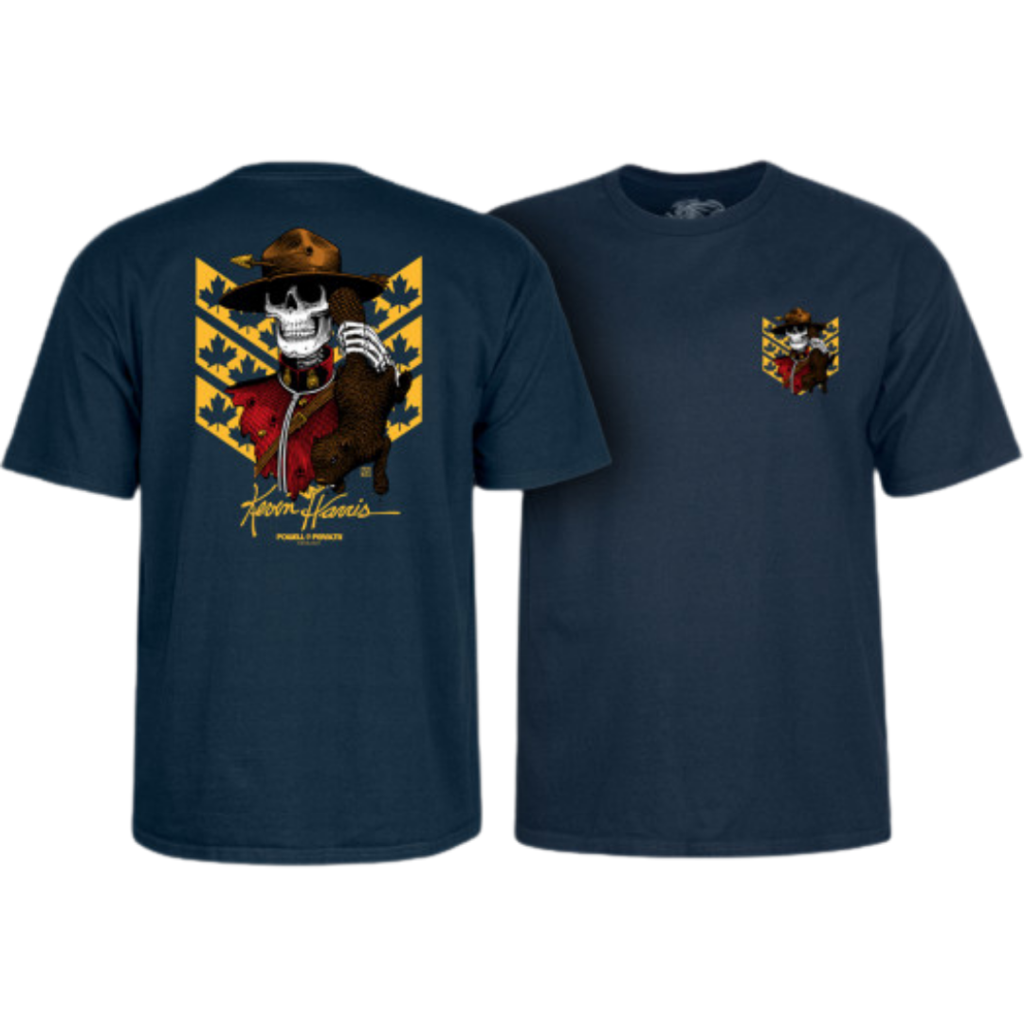 POWELL-PERALTA T-SHIRT KEVIN HARRIS MOUNTIE NAVY – The Drive