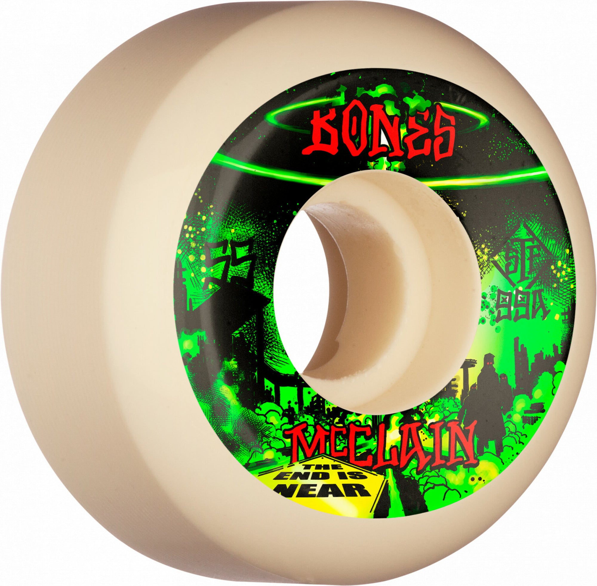 BONES STF WHEEL - MCCLAIN APOCALYPSE V5 SIDECUT 99A (53MM/55MM) - The Drive Skateshop