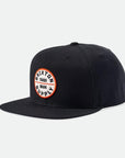 BRIXTON OATH 3 SNAPBACK WASHED BLACK/0RANGE - The Drive Skateshop