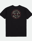 BRIXTON CREST 2 TEE BLACK/WHITECAP/DUSTY CEDAR