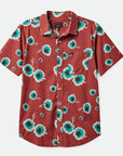 BRIXTON CHARTER PRINT S/S WOVEN DUSTY CEDAR/OFF WHITE/JADE