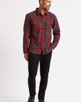 BRIXTON BOWERY L/S FLANNEL - BURGUNDY - The Drive Skateshop