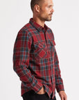 BRIXTON BOWERY L/S FLANNEL - BURGUNDY - The Drive Skateshop