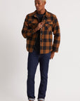 BRIXTON BOWERY LINED L/S FLANNEL - NAVY/COPPER - The Drive Skateshop