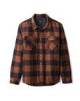 BRIXTON BOWERY LINED L/S FLANNEL - NAVY/COPPER - The Drive Skateshop
