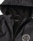 BRIXTON CLAXTON CREST LIGHT WEIGHT ZIP HOOD JACKET BLACK/BLACK